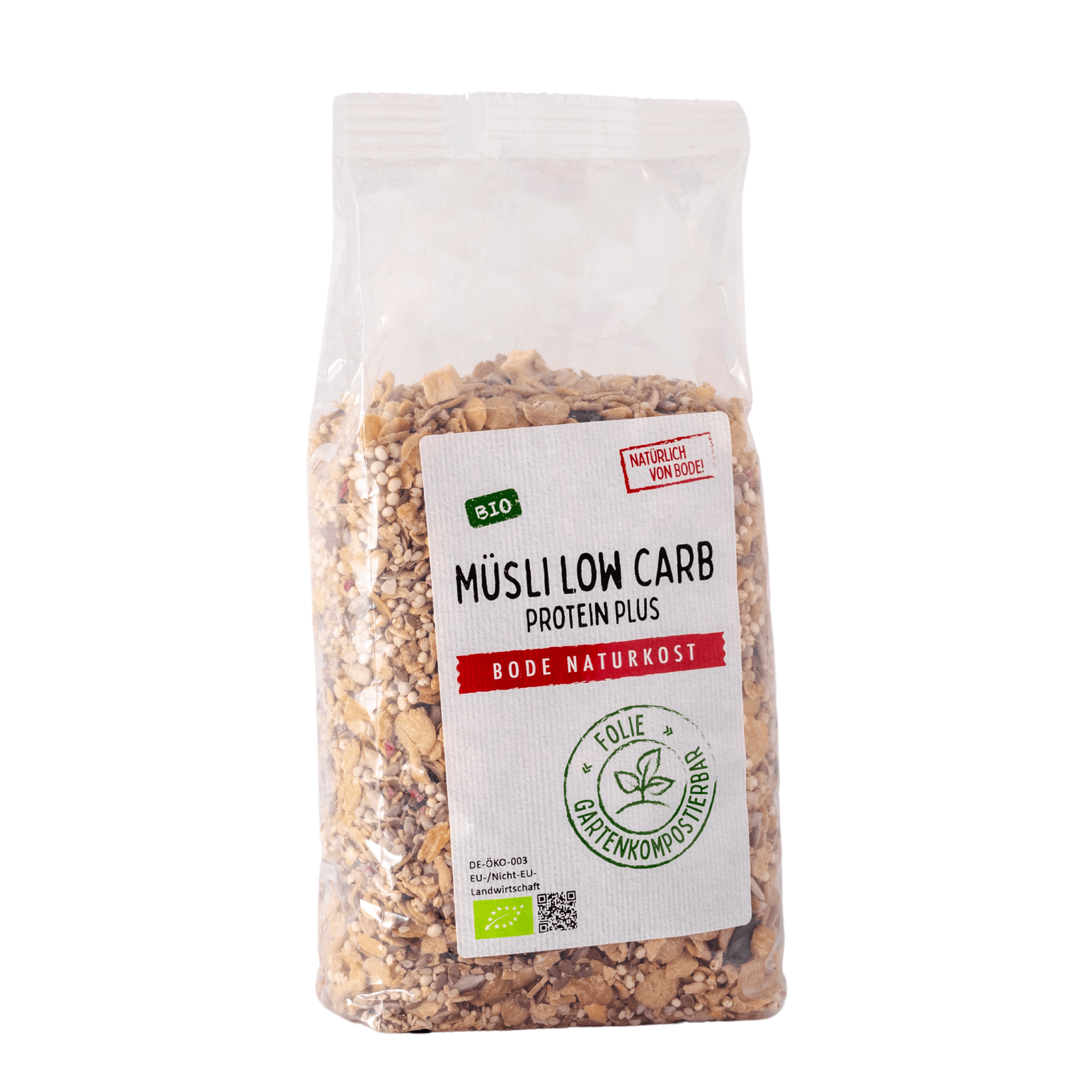 Müsli Low Carb Protein plus Bio, kompostovatelný pytel 6x500g