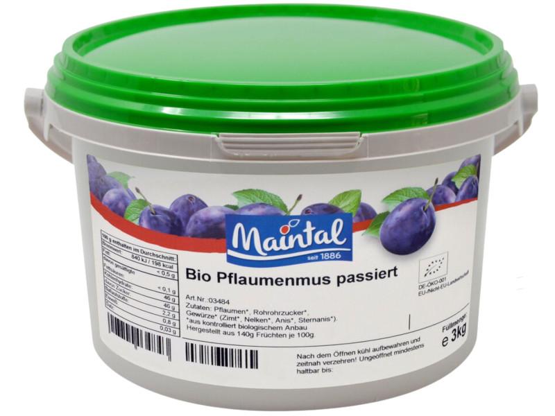vestkové povidlo bio Maintal 3kg s nemeckým bio cukrem