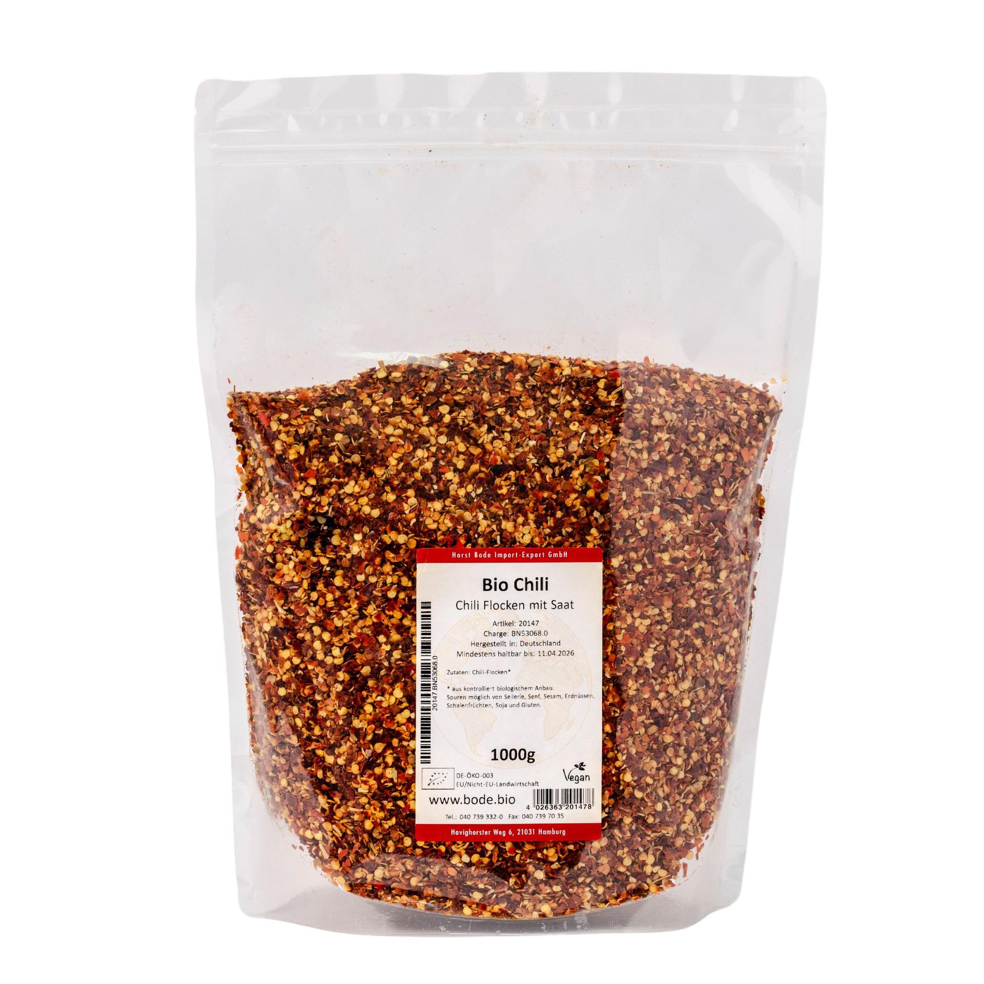 Chili rozdrcené s osivem bio 1kg