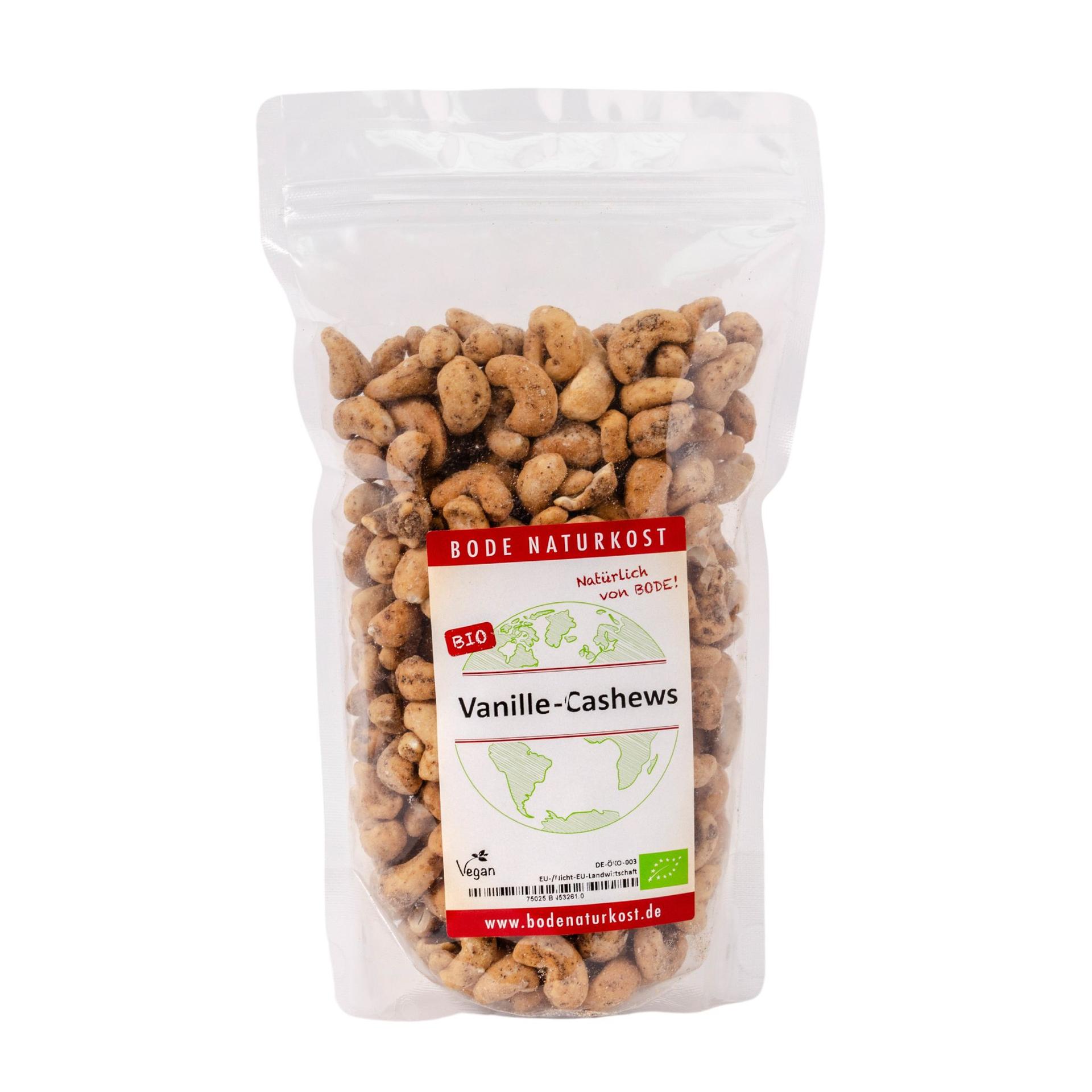 Vanilkové cashew - Praené aurové mandle cashew, mírne slazené s vanilkou bio 500g