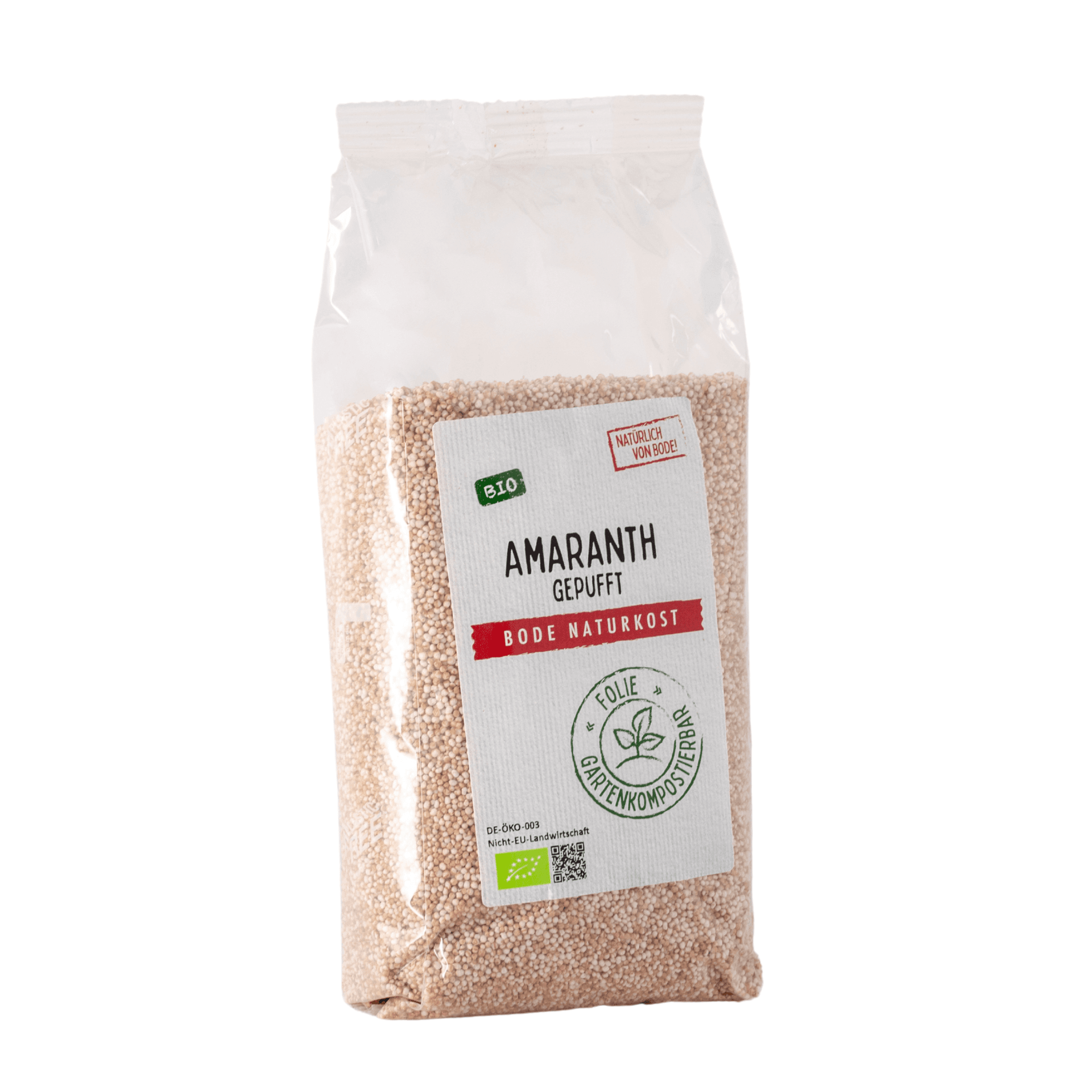 Pufovaný amarant bio, kompostovatelný pytel 6x150g