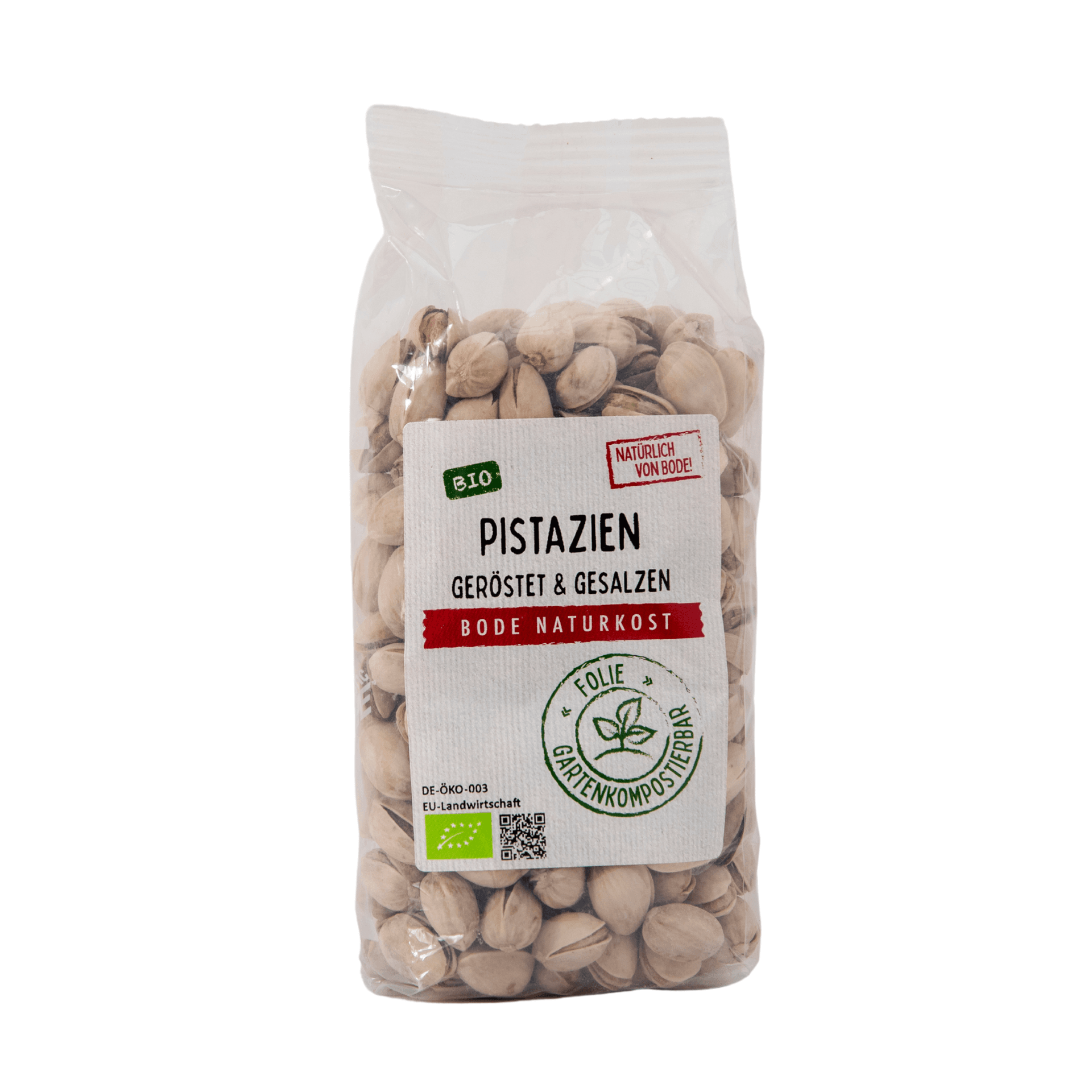 Praené a solené pistácie v skorápce bio, kompostovatelný pytel 6x250g