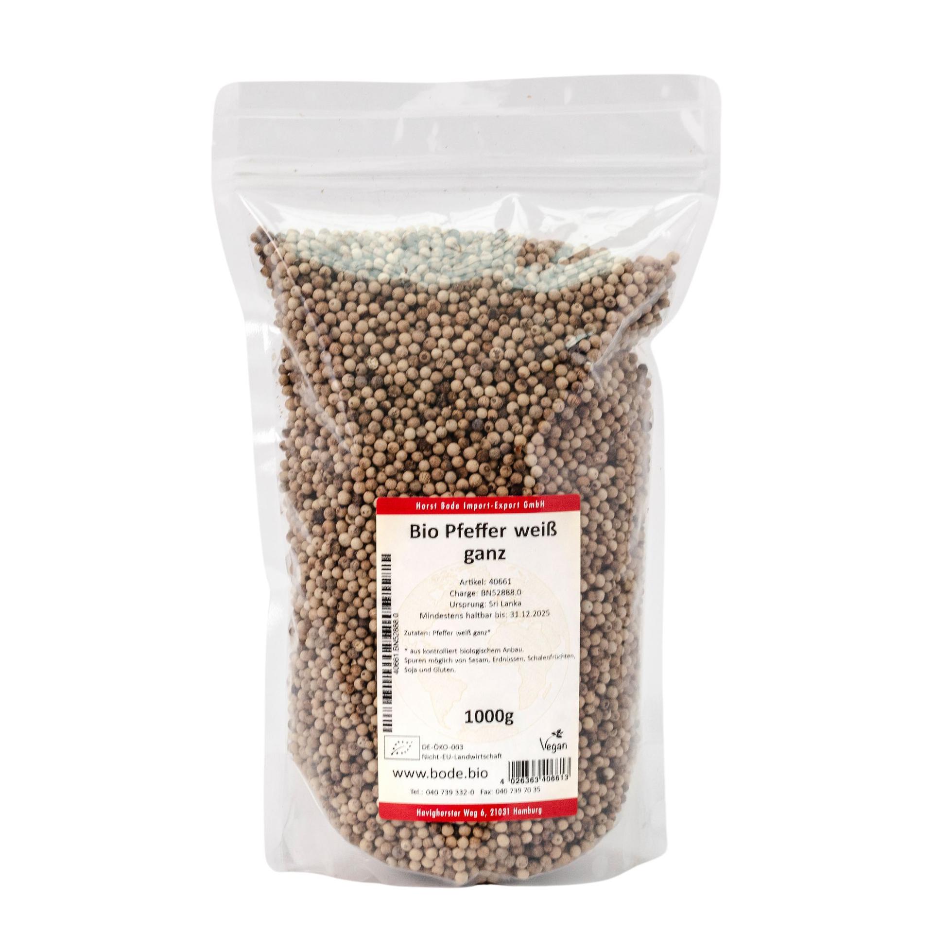 Bio celé bílé peprové zrno 1kg