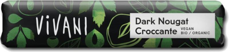 Cokoládová tycinka Dark Nougat Croccante Bio Vivani 18x35g
