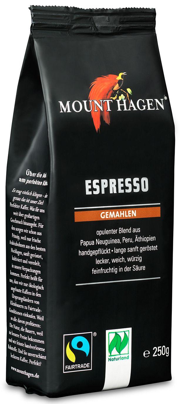 Mletá espressová káva bio Naturland Fairtrade Mount Hagen 6x250g Softpack