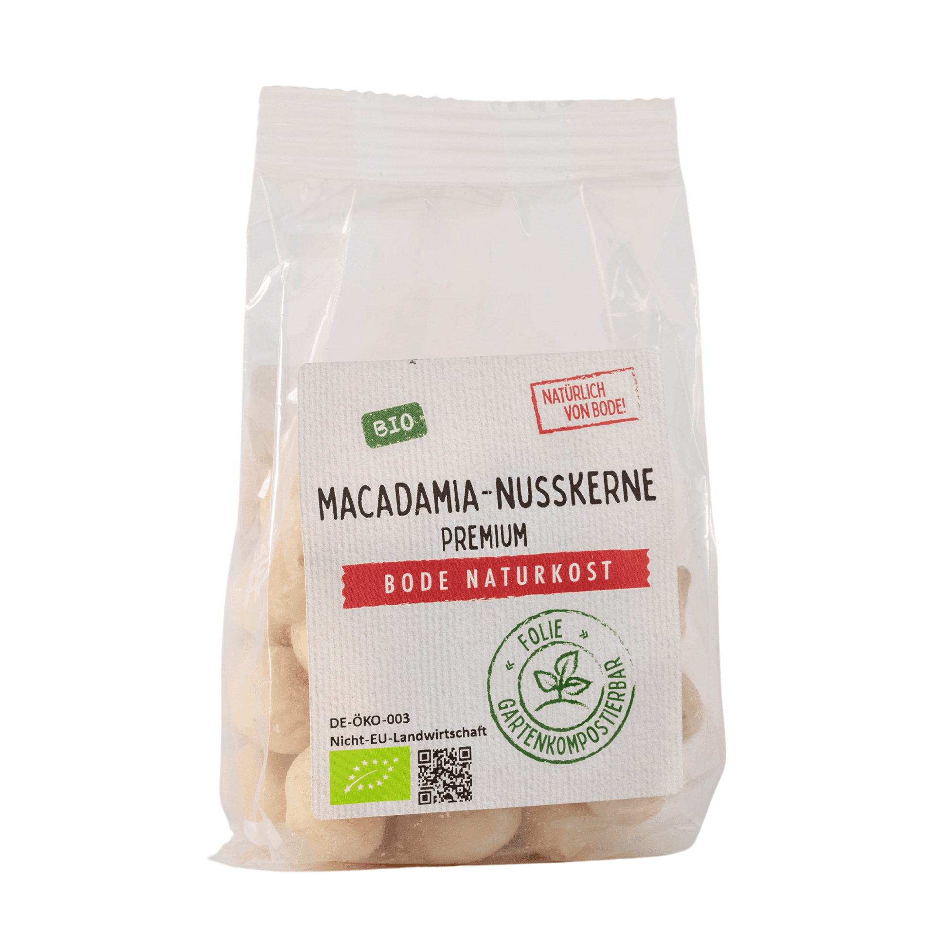 Macadamie orechy syrové bio Premium, kompostovatelný pytel 6x100g