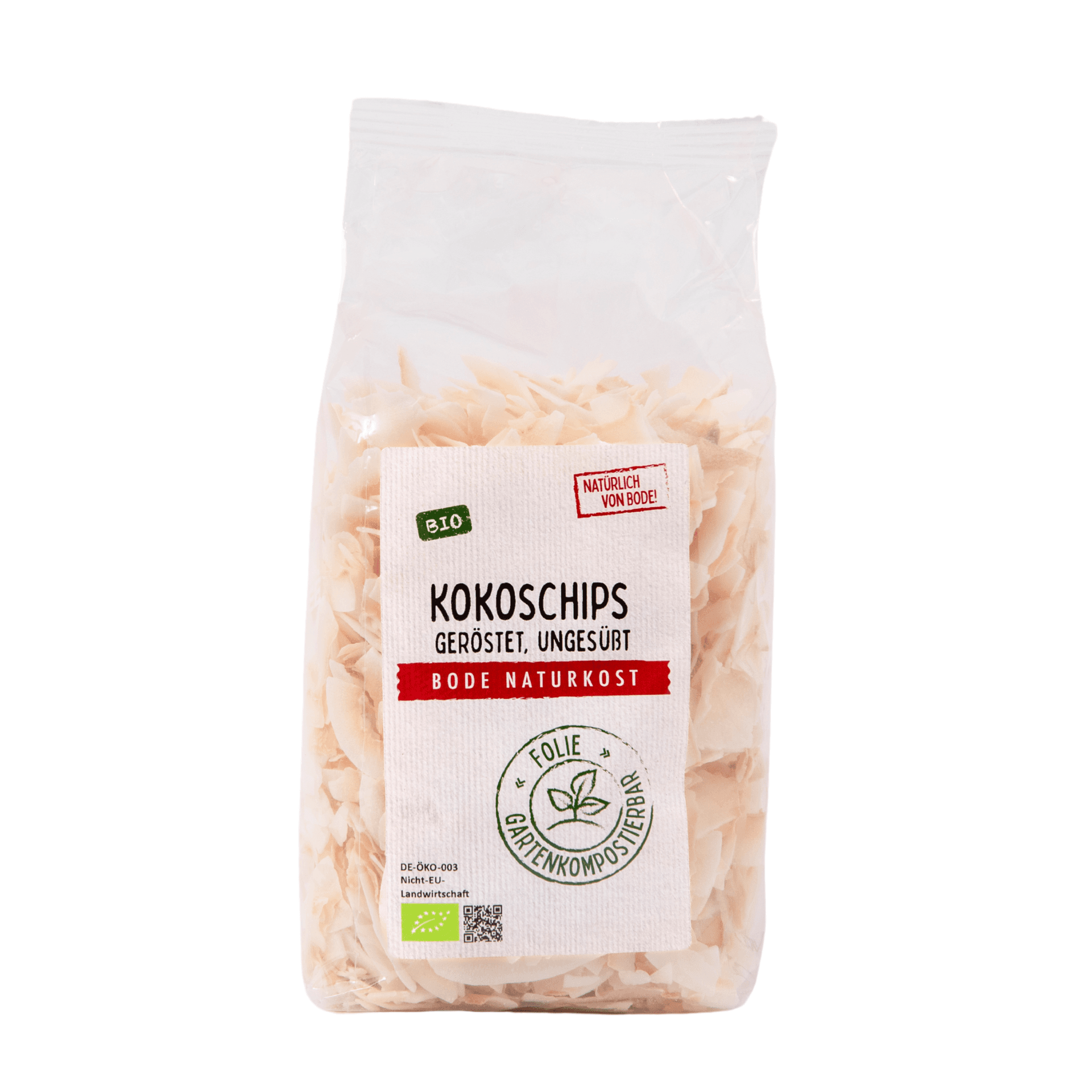 Praené nezdrobené kokosové lupínky bio, kompostovatelný pytel 6x250g