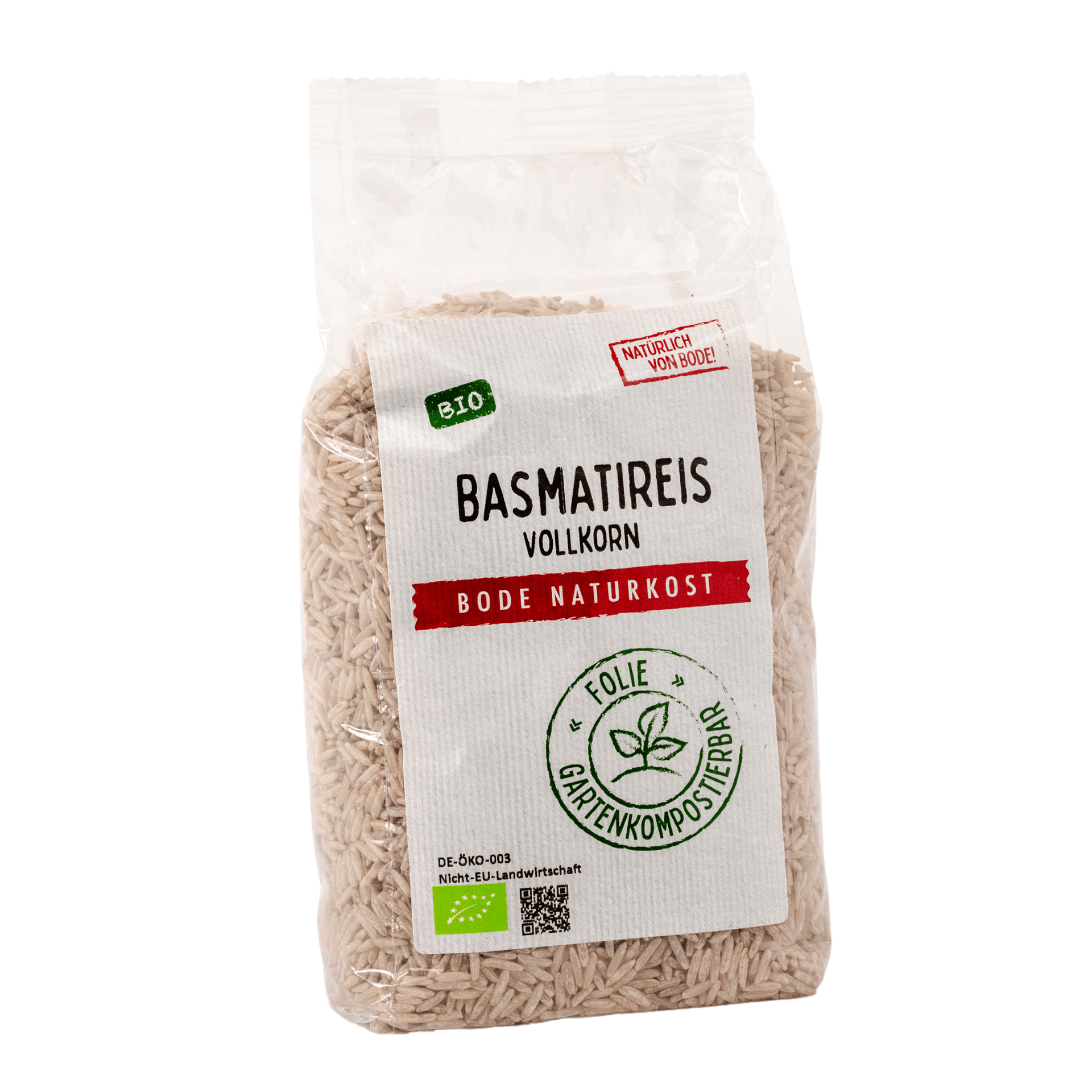 Celozrnný basmati rýe bio, kompostovatelný pytel 6x500g