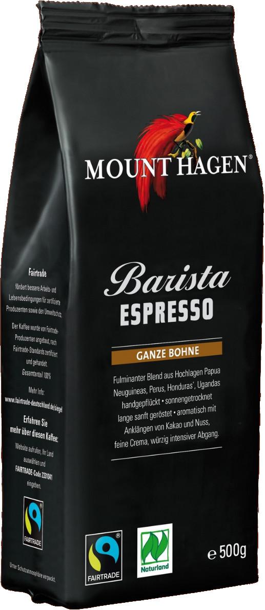 Espresso Bio zrnka Barista bio Naturland Fairtrade Mount Hagen 6x500g